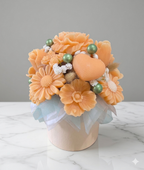 Orange Radiance Wickless Blossom Candle Bouquet
