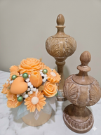 Orange Radiance Wickless Blossom Candle Bouquet