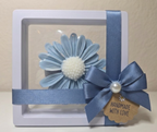 Personalized Blue Daisy Floral Wax Melt Favor | Wedding & Bridal Shower Guest Gift | Custom Thank You Favor