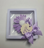 Personalized Purple Daisy Floral Wax Melt Favor | Wedding & Bridal Shower Guest Gift | Custom Thank You Favor