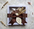 Personalized Brown Daisy Floral Wax Melt Favor | Wedding & Bridal Shower Guest Gift | Custom Thank You Favor
