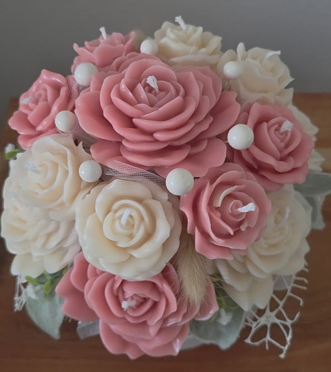 Rose Reverie Candle Flower Bouquet -Small