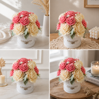 Rose Reverie Candle Flower Bouquet -Small