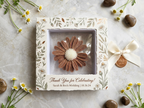 Personalized Brown Daisy Floral Wax Melt Favor | Wedding & Bridal Shower Guest Gift | Custom Thank You Favor