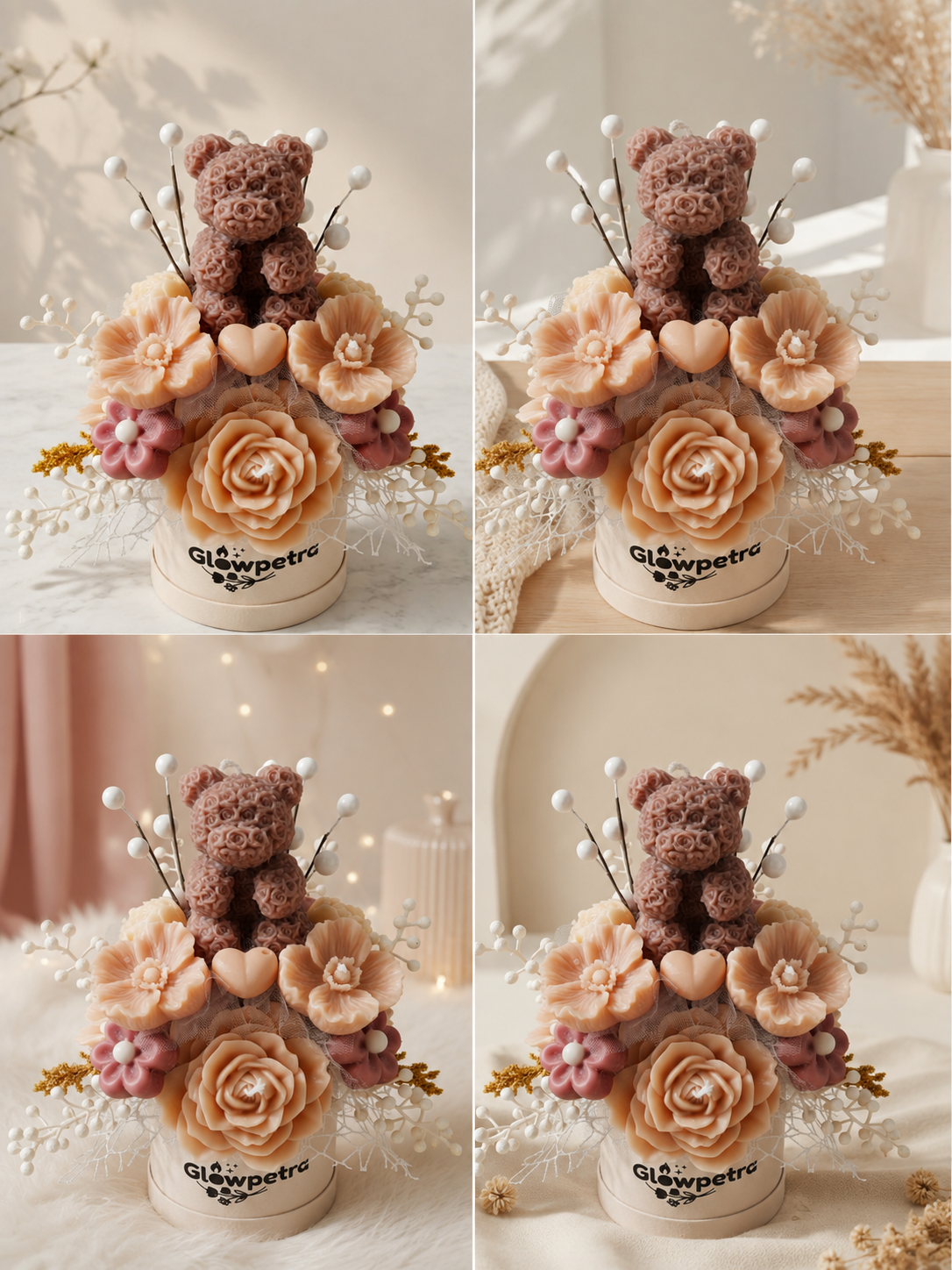 Small Handcrafted Candle Flower Bouquet | 17-Piece Mixed-Size Arrangement | Blackberry Sage Fragrance