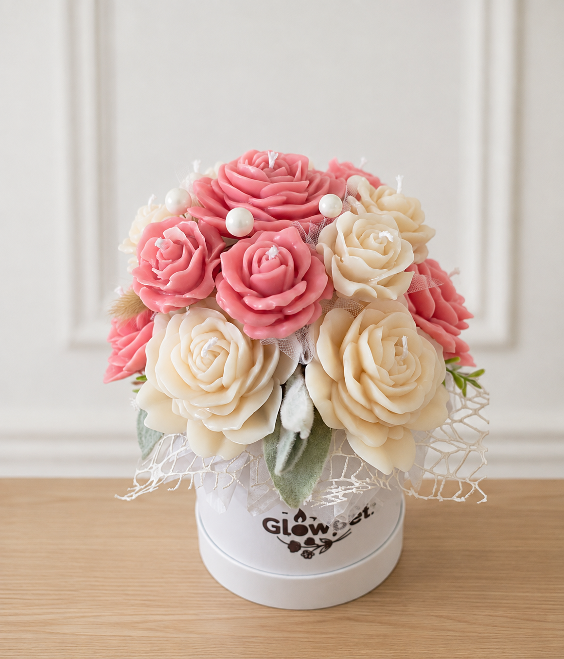 Rose Reverie Candle Flower Bouquet -Small