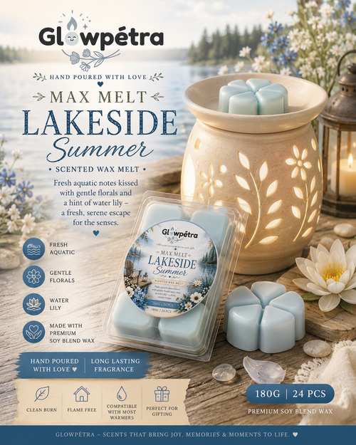 Lakeside Summer Scented Wax Melts | Premium Soy Wax | Hand Poured by Glowpétra