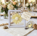 Personalized Olive Green Daisy Floral Wax Melt Favor | Party favor | Custom Thank You Favor