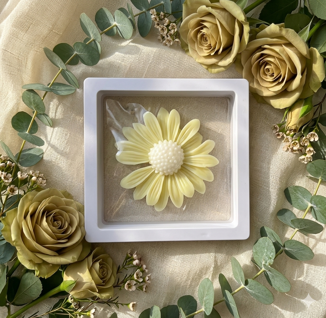 Personalized Olive Green Daisy Floral Wax Melt Favor | Party favor | Custom Thank You Favor