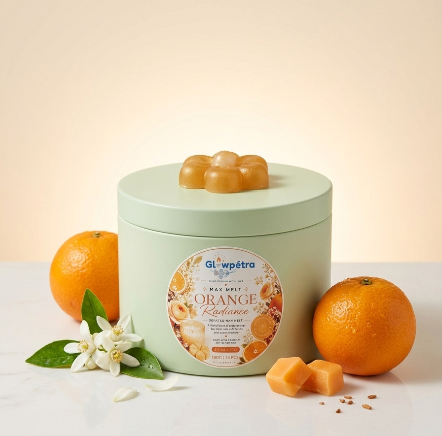 Orange Radiance Scented Wax Melts | Premium Soy Wax Hand Poured by Glowpétra