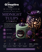 Midnight Tulips Scented Wax Melts | Premium Soy Wax | Hand Poured by Glowpétra
